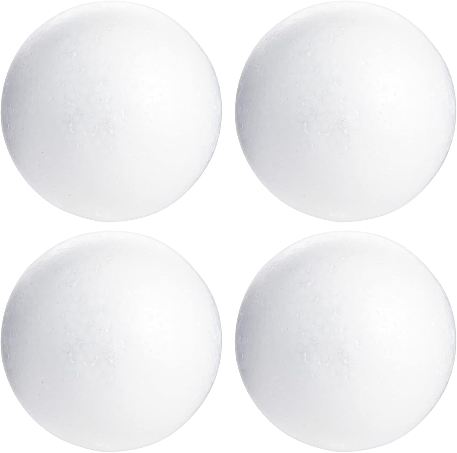 5 Inch Foam Balls for Crafts - 8 Pack Solid Round White Polystyrene Spheres for Ornaments, DIY Projects, Craft Modeling