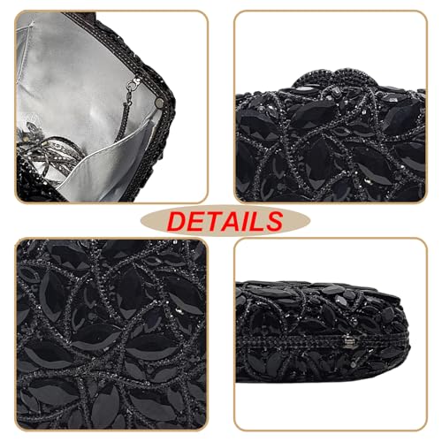 Image of Colorful Crystal Clutch Box Handbag Women Sparkling Evening Bags for Wedding Party Prom Purse