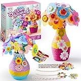 Klever Kits Button Flower Craft with 2 Vases - Make Your Own Flower Bouquet with Button and Felt - DIY Flower Kits Art and Crafts Gift for Birthday Christmas