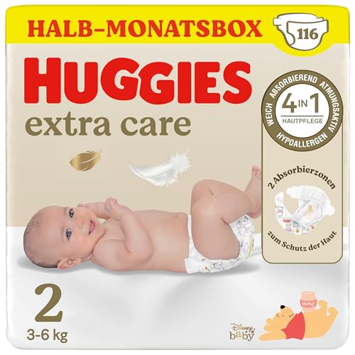 Huggies Babywindeln für Neugeborene, Grösse 2, 116 Stück (2x58)