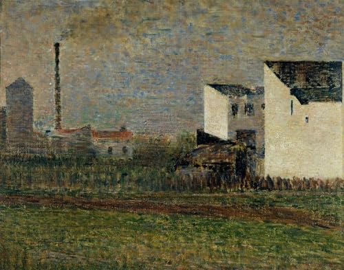 Tableau Seurat la Banlieue 60x90cm, grande affiche sur toile pour habiller un mur vide