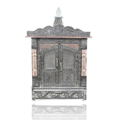 Handicrafts Pooja Temple for Home, Office and Mandir Wooden Decorative Dev Ghar (7x10 Inches)