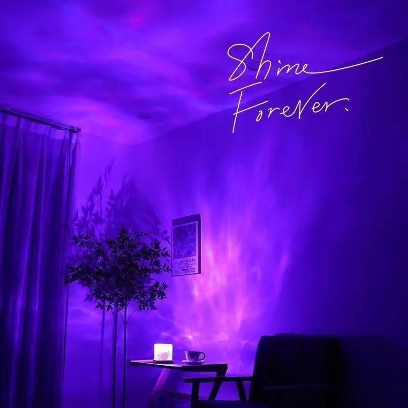 Image of Rotating Water Ripple Effect Night Light Lamp, 10 x 10 x 10 cm