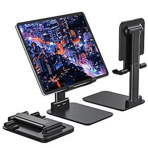 Anozer Tablet Stand Foldable & Adjustable, Portable Monitor Stand 5.55 * 3.94″ Wide, Fit for iPad Holder Stand Compatible with iPad Pro 11, 12.9/for iPad 10.9; Surface Pro; Portable Monitor 4.7-15.6″