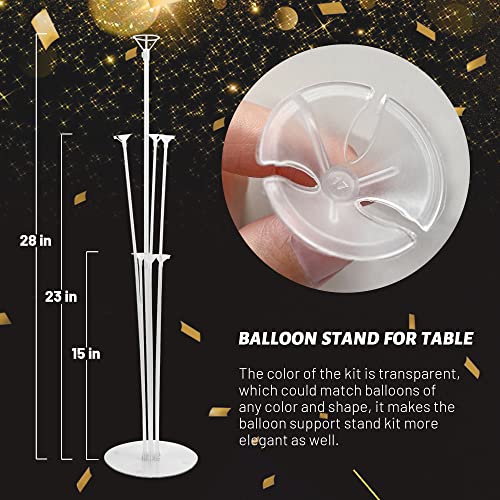 Image of JOYYPOP 6 Sets Balloon Stand Kits, Balloon Sticks with Base Table Balloon Holders Centerpieces for Graduation Wedding Baby Shower Birthday Party Decorations