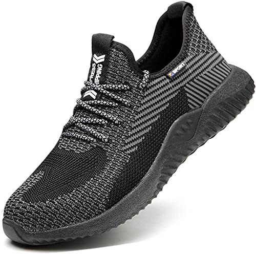 Image of Drecage Steel Toe Safety Shoes for Women Men Work Shoes Industrial & Construction Sneakers Puncture Proof Lightweight Working Shoes