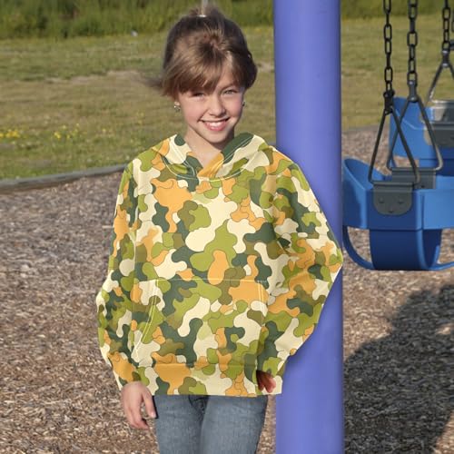 KLL Military Camouflage Pattern Safari Boys Girls Sweatshirts Sweater Casual Active Hoodie with Kangaroo Pocket4