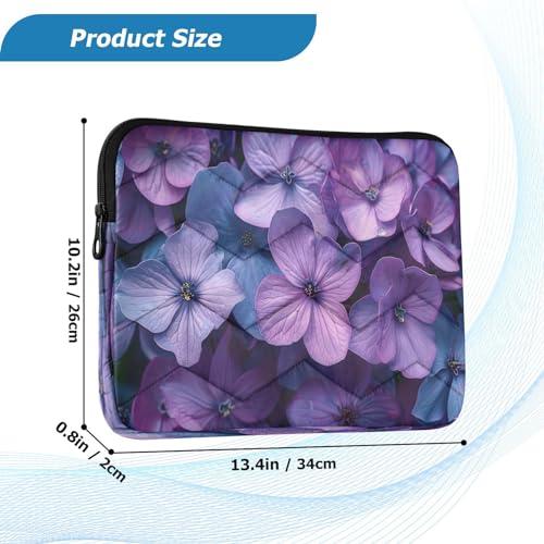 Funda para portátil 13-14 pulgadas con flores moradas impermeable miniatura 3