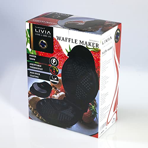 LIVIA Waffeleisen für schöne Herzwaffeln | Elektrischer Waffle Maker mit stufenlos wählbarer Bräunungsgrad… – Bild 7