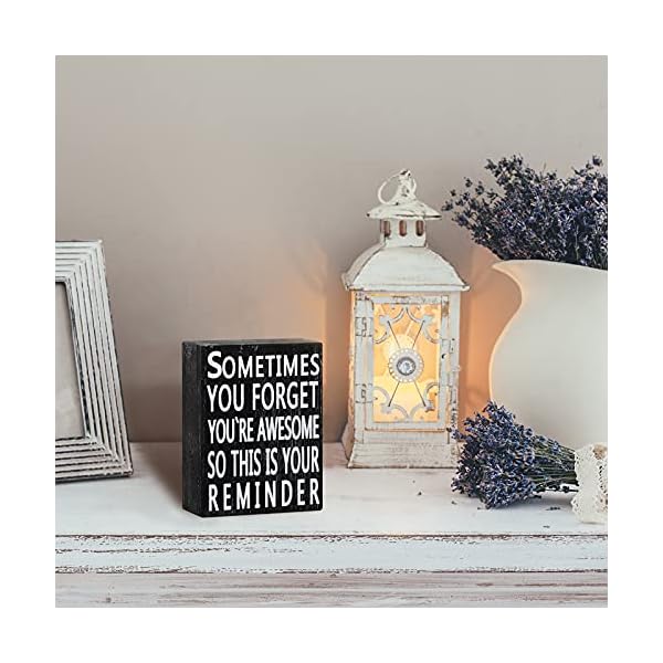 Inspirational-Wall-Box-Sign-4-x-5-Inches-Wood-Wall-Box-Sign-Classic-Box-Sign-Sometime-You-Forget-Youre-Awesome-So-This-Is-Your-Reminder-Inspirational-Positive-Wall-Plaque-for-Family-Friend-Home-Decor Inspirational Wall Box Sign 4 x 5 Inches Wood Wall Box Sign Classic Box Sign Sometime You Forget You're Awesome So This Is Your Reminder Positive Wall Plaque for Family Friend Home Decor (Black Board)