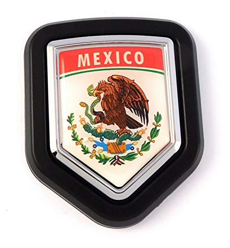 Image of Mexico MX State flag car truck black Shield Grill Badge grille mount emblem country state