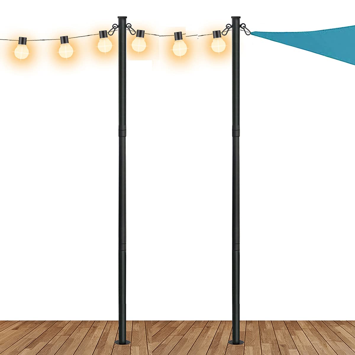Buy Slsy Outdoor String Light Pole Stand 8/10 FT, Awning Canopy Support
