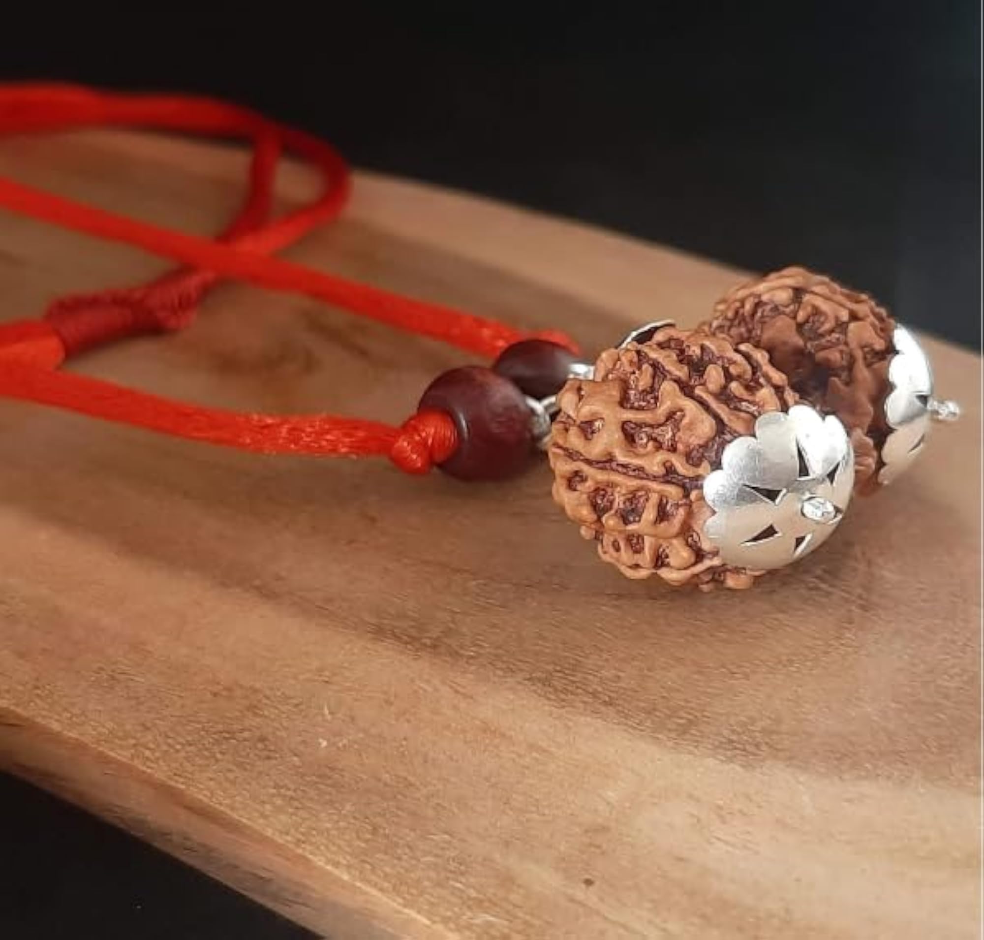 Gauri Shankar Rudraksha Certified Pendant, Natural Bead