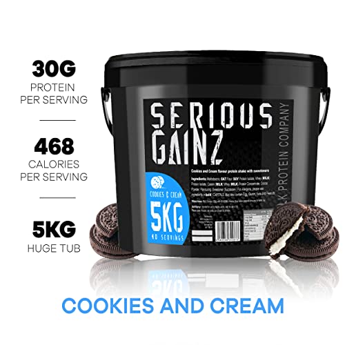 The Bulk Protein Company, SERIOUS Gainz - Whey Protein Powder - Weight Gain, Mass Gainer - 30g Protein Powders (Cookie & Cream, 5kg) - Image 3