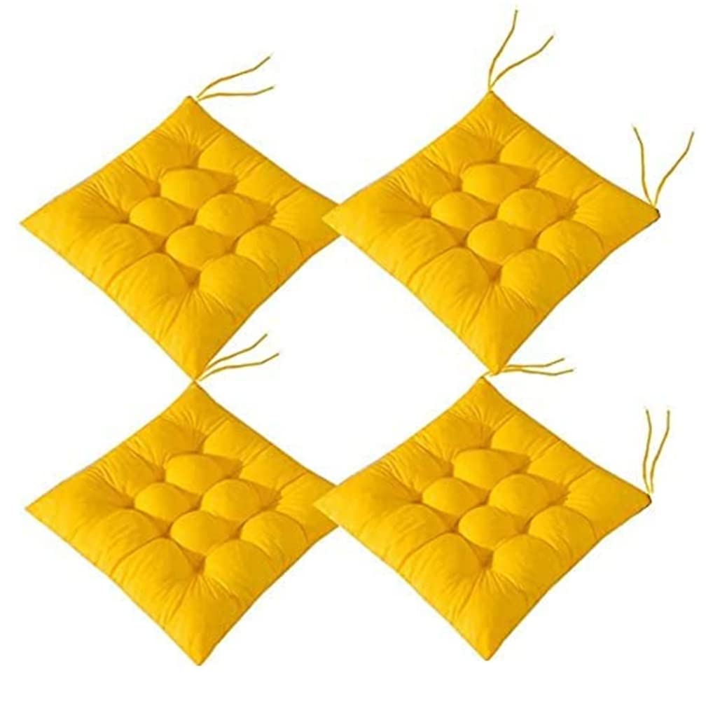 Cojines para asientos sin deslizamiento juego de 4 almohadillas 41x41 con lazos para sillas cocina
