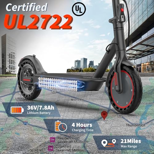 Image of Electric Scooter, 350W-500W Motor, 9 MPH to 22MPH, 10-41 Miles Range, Dual Suspension, Dual Braking, App Control, Foldable Commuter E Scooter for Adults and Teens