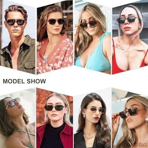 Image of Retro Flat Square 70's Aviator Double Bridge Metal Sunglasses for Men Women | Anti Blue UV Protection Zero Power Stylish Computer Night Driving Glasses | Trendy Branded Goggles