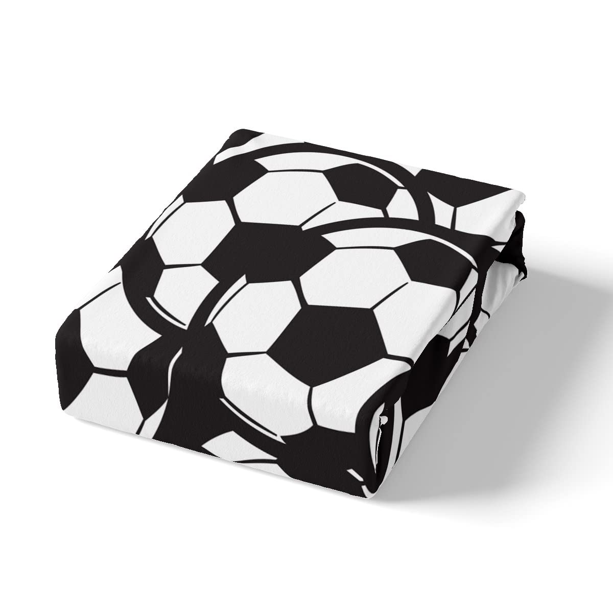 Football Sports Comforter Set - Full Size, Soccer Ball Design, 3-Piece Bedding (Grey/Black) - View #2