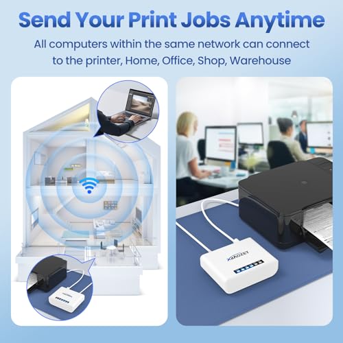 Image of Wireless USB Server, Print Server, Share a USB Device (Printer, Scanner or More) Over LAN via Ethernet or WiFi Network - Easy Setup (LK100EW)