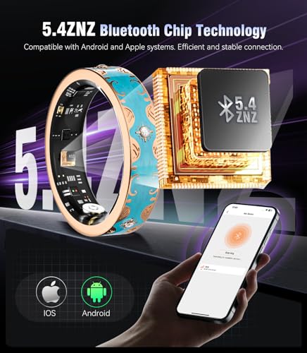 Image of 7 Gen Diamond Smart Ring 【Industry Rank 1-0 Measurement Error】 2026 Smart Ring for Women - Advanced Health Tracker for Wellness and Activity Tracking, Blue 9#