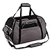 PETTOM Sac Transport Chat/Petit Chien/Lapin, Transporteur Pliable Respirant pour Petit Animal, Porté par Main/Bandoulière pour Déplacement Voyage Train/Voiture/Avion Homologué(M Gris)