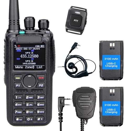 DMR Radio AT-D878UVII Plus Dual-Band Handheld Radio Digital DMR & Analog with GPS APRS TX/RX Bluetooth PTT Two Batteries and Speaker Mic and Earpiece Included