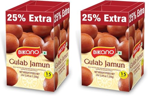 Image of Bikano Gulab Jamun 1.25kg | Soft & Juicy Traditional Indian Sweets | Ready-to-Eat Dessert for Every Occasion | Perfect for Home, Gifting & Celebrations (Pack of 2)