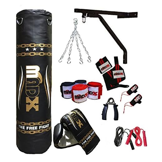 MADX - Set de boxeo (13 piezas, saco de 1,52 m con relleno, guantes, cadena, soporte)