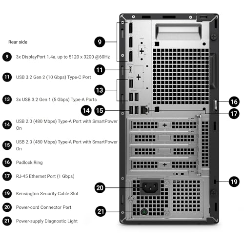 Image of Dell Pro Tower Plus Desktop Computers, Intel 20-Core Ultra 7 265 (13 Tops NPU), 8GB DDR5 RAM, 512GB PCIe SSD, Copilot AI Business PC, DVDRW, 3 DisplayPorts, 2 Type-C, Windows 11 Pro