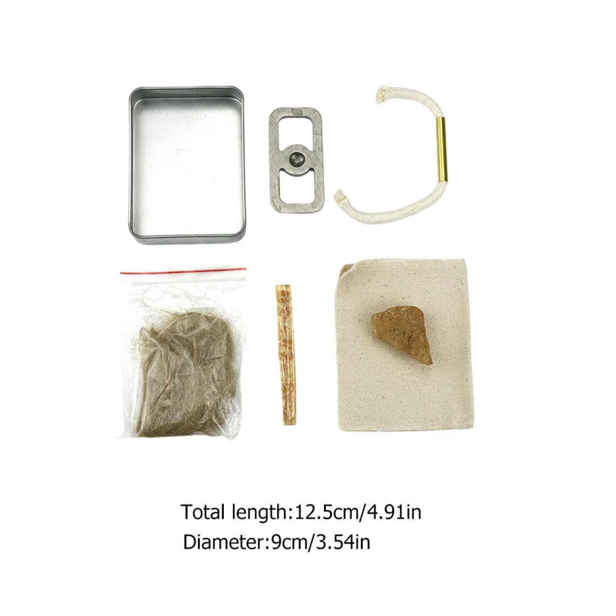 Healeved Kit para Hacer Fuego con Cuerda de Algodón, 1 Juego de Metal para Cocina y Camping, Accesorio de Supervivencia al Aire Libre