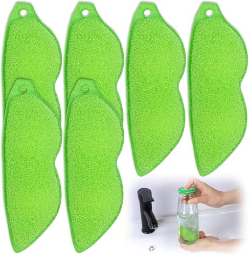 6 Pcs Magic Beans Bottle Cleaner Sponge Dust Sponge For Cleaning Reusable Bean Shape Water Bottle Cleaning Sponge Green Heat Resistance Bottle Brush For Internal Cleaning Of Small Mouth Cleaning Tools