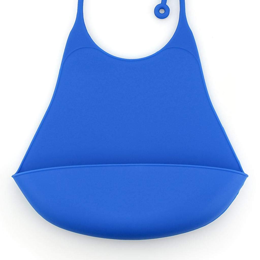 Babero de silicona reutilizable para adultos, protector para comer, color rosa