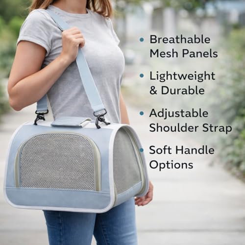 Image of Cat Backpack Carrier Expandable Pet Carrier Backpack for Small Medium Cats Fit Up to 18 Lbs, Foldable Puppy Backpack Carrier for Travel, Hiking (Sky Blue01, 20Lx27Hx38W)