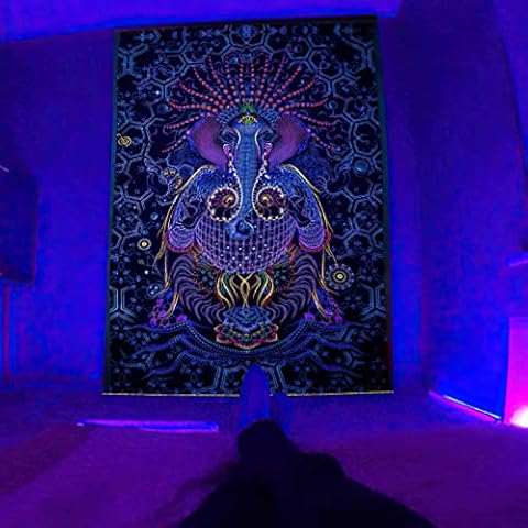 XUSAI Blacklight Tapestry Wall Tapestry For Bedroom Aesthetic Funny Tapestry Nature Tapestrys Black And White Tapestry Small And Large Tapestry Cute Kawaii Tapestry For Living Room Dorm Decor Cover