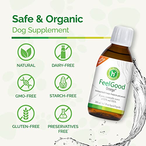 Dr. Dobias - Feelgood Omega Oil For Dogs, Calamari Oils, Non-Fish Liquid Omega 3 Fatty Acids For Dogs, For Coat, Joint & Immune Health, 6.7 Fl Oz #TOP4
