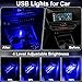 2 PCS Car USB Lights, Plug-in Retro Car Atmosphere Lamp with Touch Dimmable, Portable Mini Glass Bottle LED Bulb Night Lights for Vehicle Bedroom Hallway Camping Holiday Decoration (Blue)