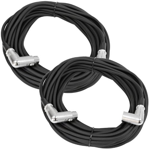Câble de microphone XLR coudé 15m Seismic Audio Saxra50 cordon audio mâle femelle angle droit x2