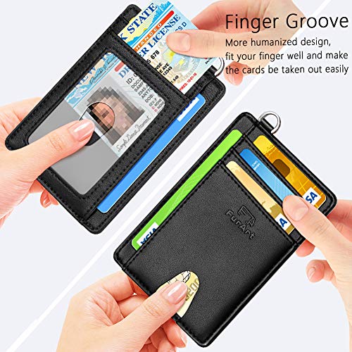 FurArt Slim Minimalist Wallet, Front Pocket Wallets, RFID Blocking, Credit Card Holder for Men & Women-Cowhide Black3