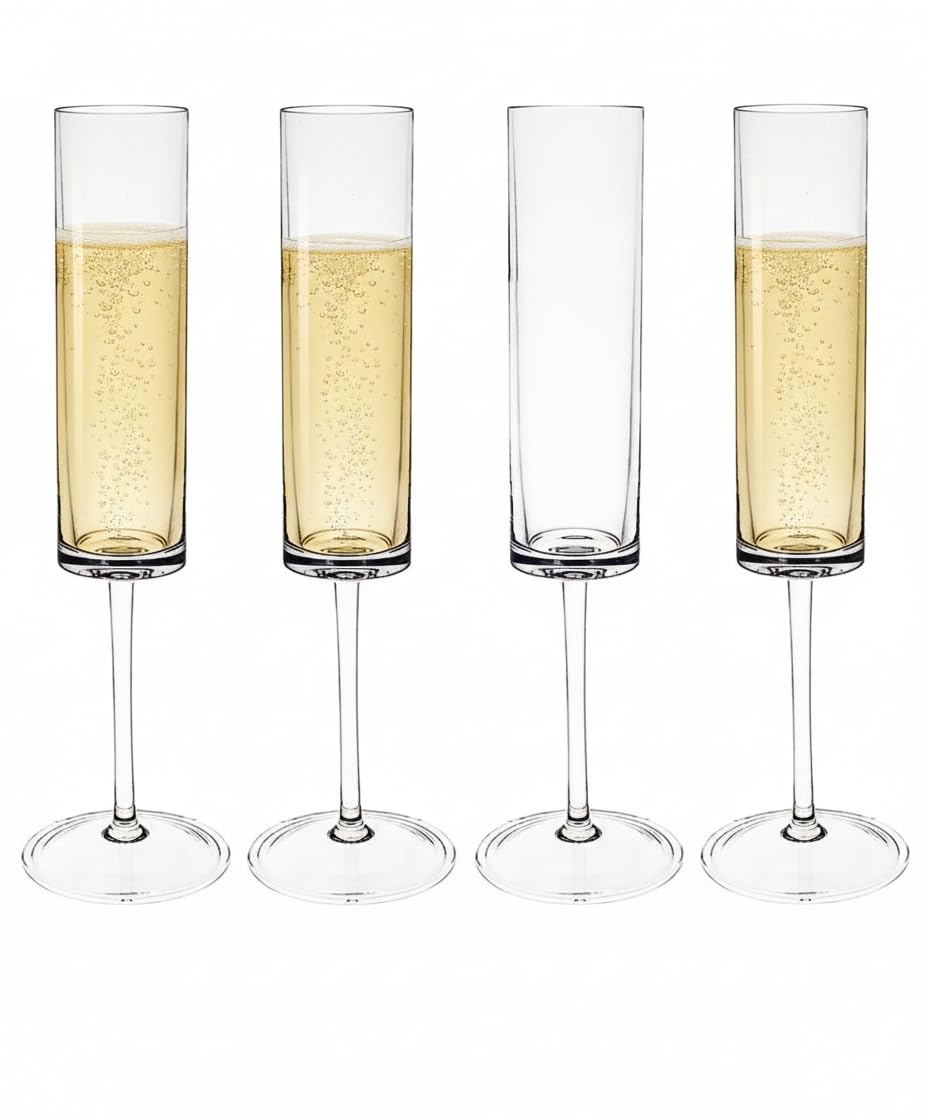 Glassjacks Ltd Plastic Champagne Flutes - Unbreakable and Reusable Premium Polycarbonate (Pack of 4) Fizz Time - Plastic Prosecco Flutes, Reusable Plastic Champagne