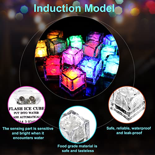 Cubos de hielo LED coloridos 12 piezas impermeables miniatura 4