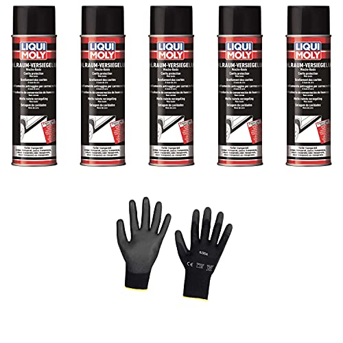 Iloda 5xOriginal Liqui Moly 500ml Hohlraumversiegelung transparent 6115 Schutzhandschuhe