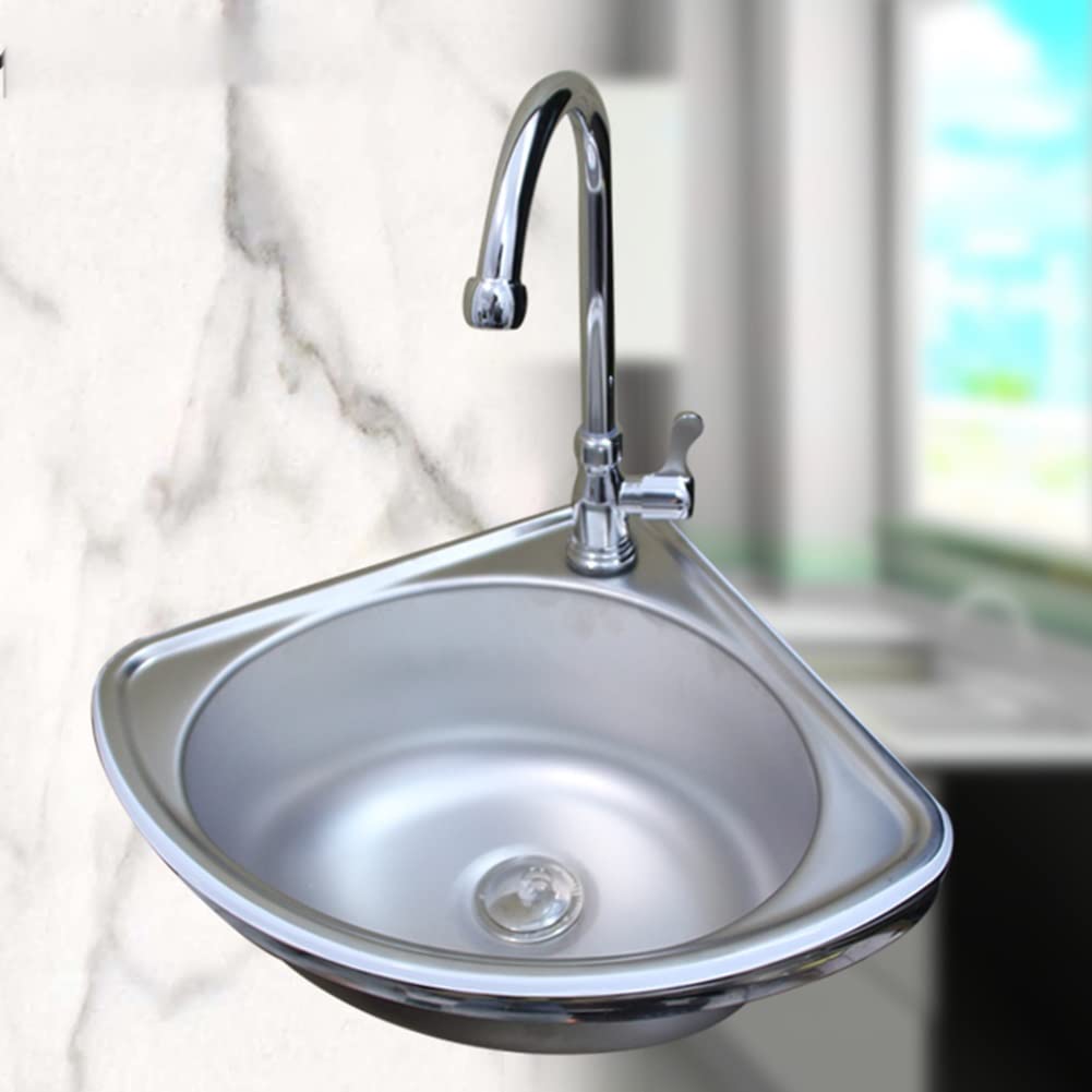 Lave-Vaisselle Compact argenté à Un Seul évier. Design Polyvalent, à Poser ou à Suspendre. Matériau épais et Robuste. Multifonctionnel pour Les Petits espaces. Dimensions : 37 x 33