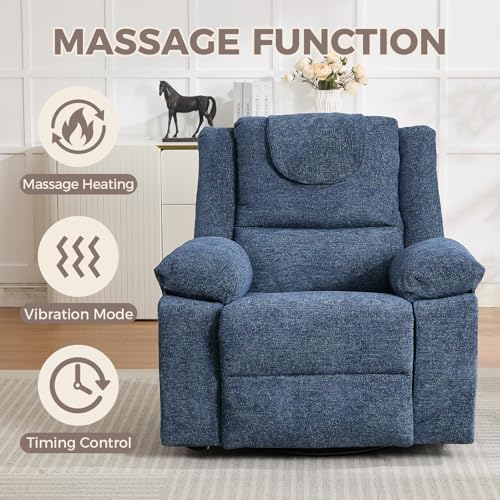 Sillón reclinable con masaje Azul miniatura 4