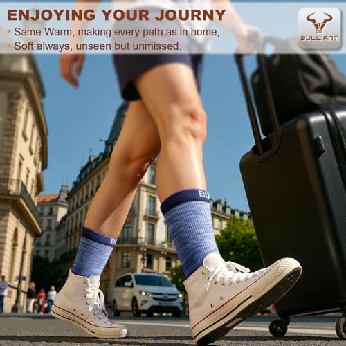 Image of BULLIANT Men 6-Pack Athletic Compression Crew Socks for Running Gym Sports