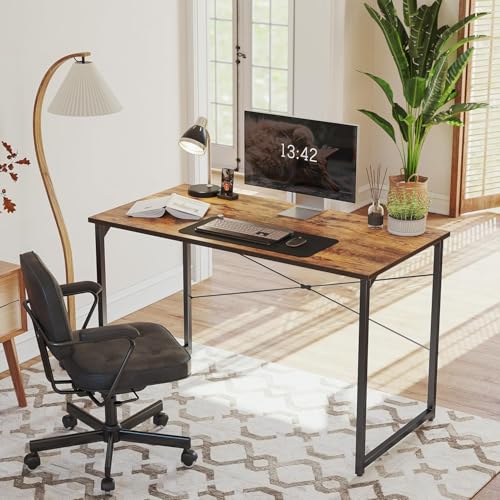 Image of Cubiker Computer Desk, 32 Inch Small Home Office Desk for Small Spaces, Modern Simple Style for Home, Rustic Brown