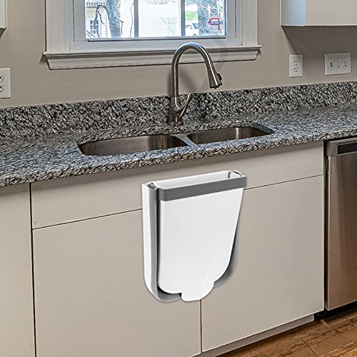 Jojofuny 101NFFSI380829LN2ZIF Gallon Kitchen Compost Bin Hanging Foldable Trash Can White Mounted Counter Waste Bin Kitchen Sealed Hanging Trash Can thumb #7