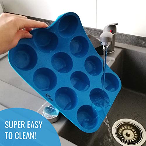 image for KPKitchen Silicone Muffin & Cupcake Baking Pan 12 Cup - Free Paper Muf
