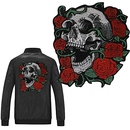 Applique à Paillettes Tête De Mort Bordeaux 9,2 X 7,5 Cm - à Coudre Ou Coller Sur Vêtement, Sac - Motif Tendance