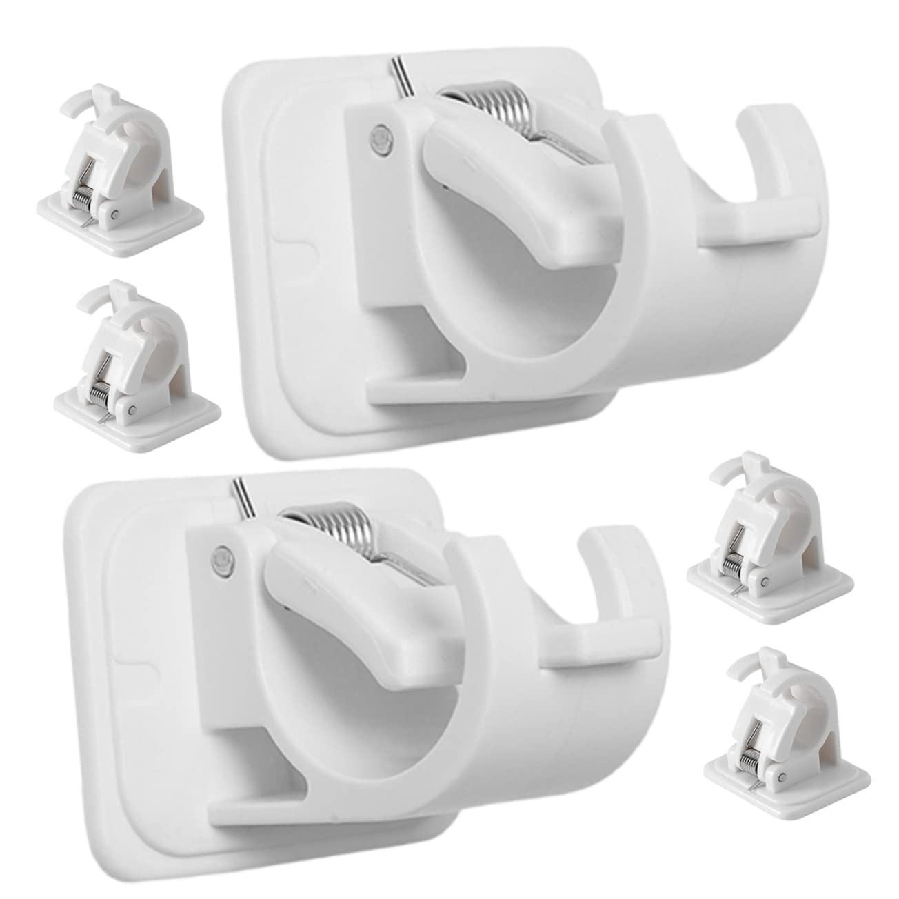 GARVALON 24pezzi Supporti per Bastoni delle Tende Ganci Adesivi Resistenti per Tende da Bagno e Teli Facile Installazione