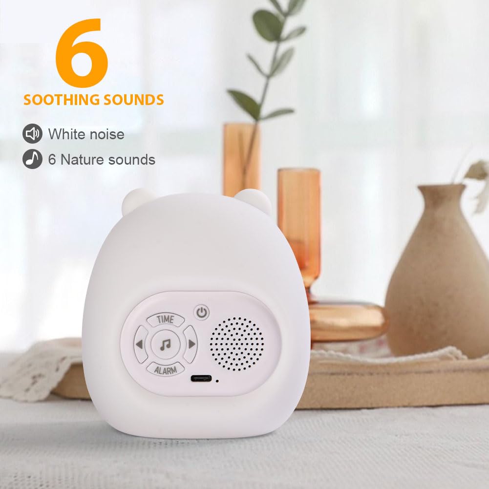 HOTUT Sveglia Bambini, Sveglia Digitale per Bambini, Sveglie da comodino con Luce Notturna Funzione Snooze Timer, 8 Colori Dimmerabile Lampada Notturna Ricaricabile, 6 Suonerie&Colori 8 Musica, Orso